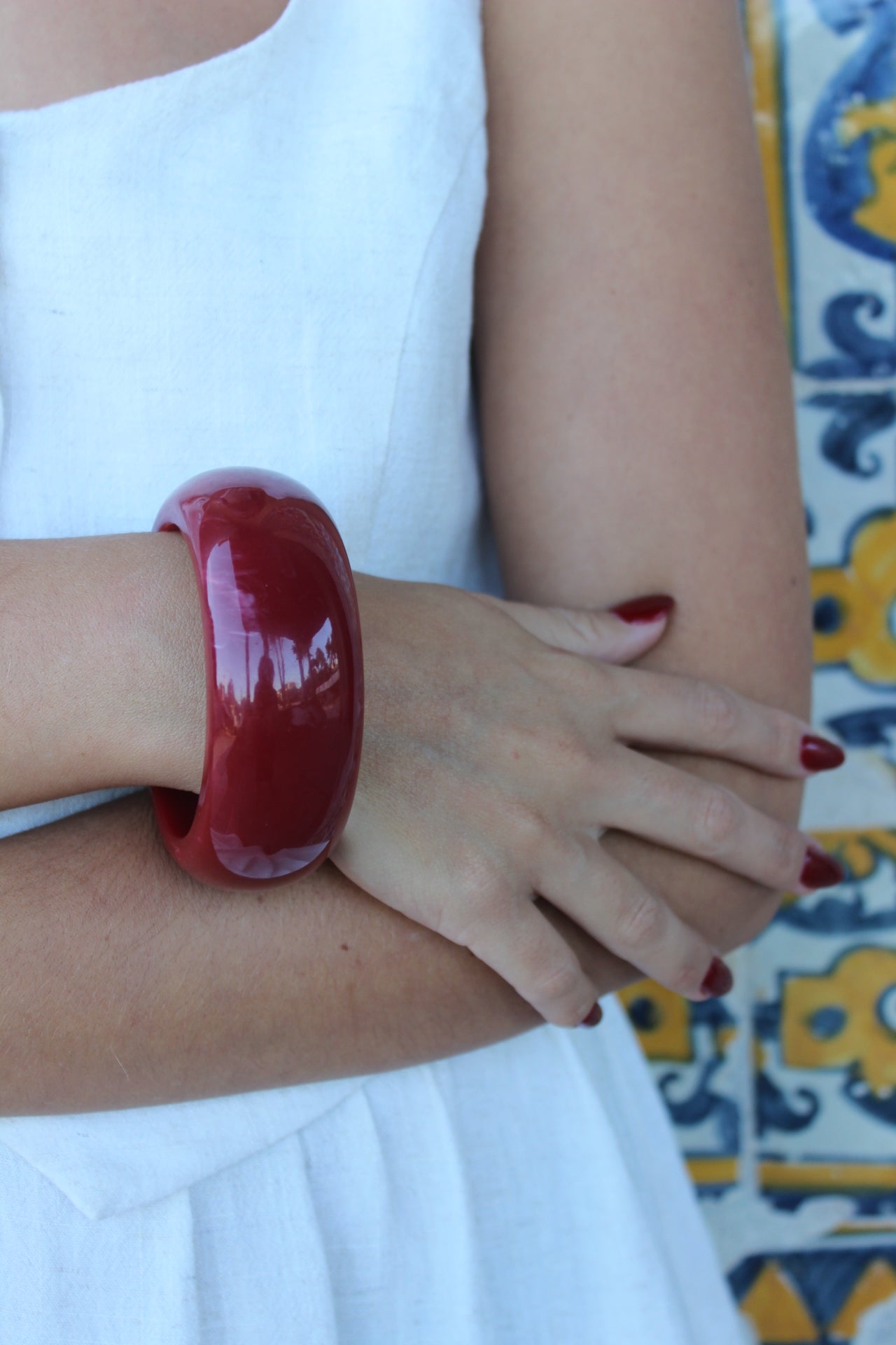 Pulseira Bordô Grande