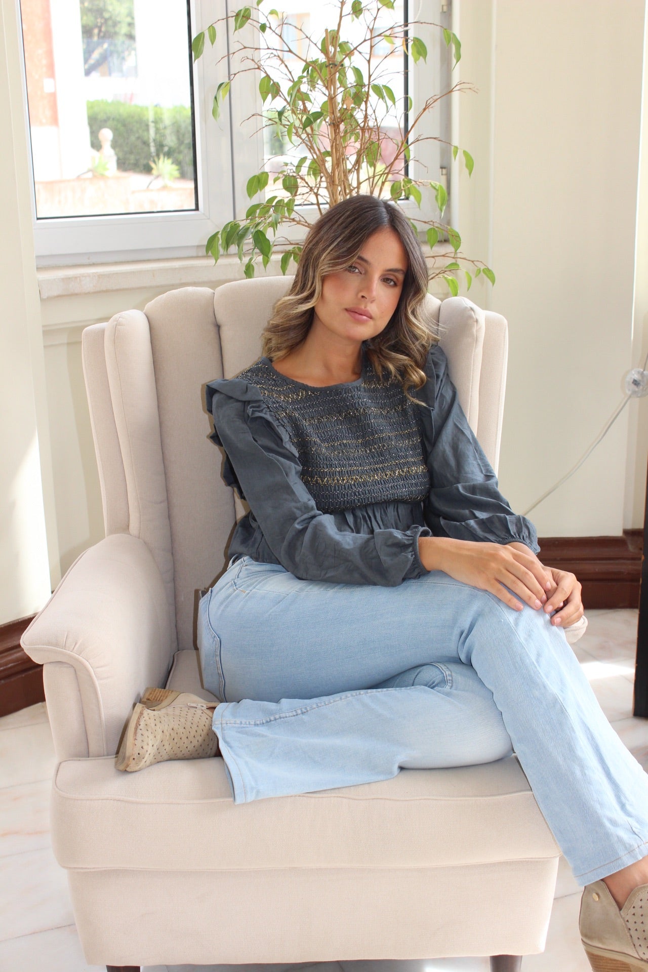 Top Matilda Cinza