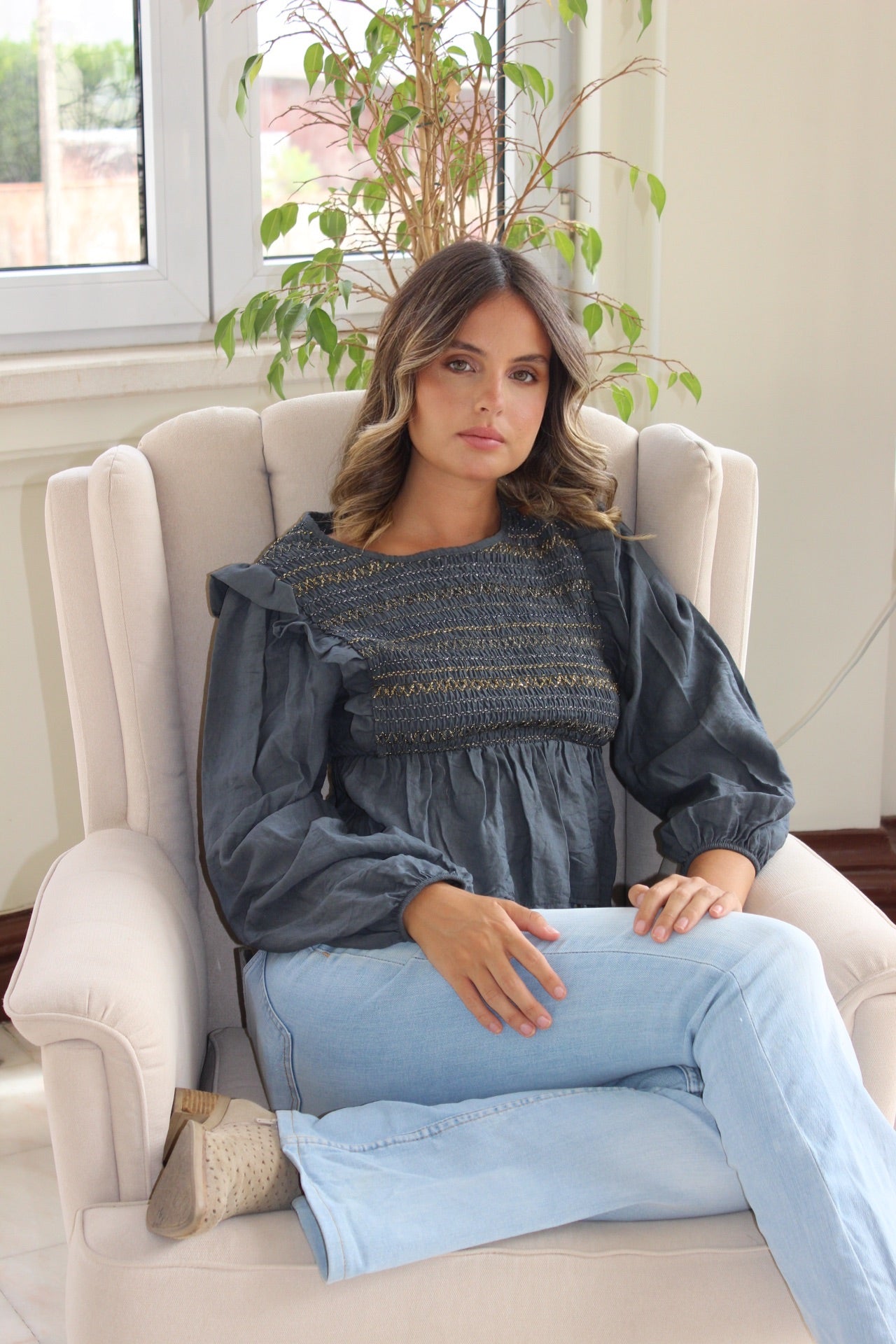 Top Matilda Cinza