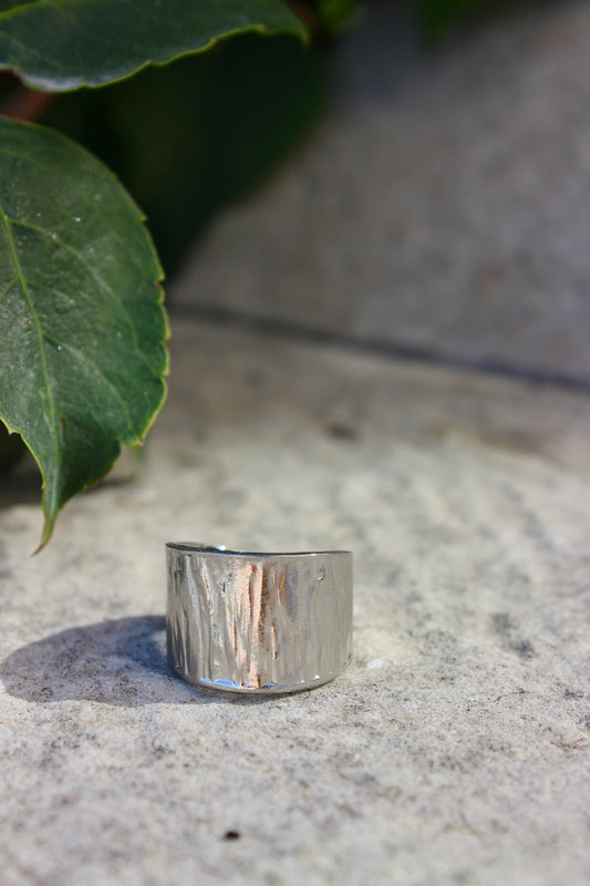 Anel Prateado Grande