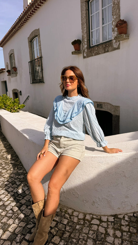 Camisa Ana Maria Azul Claro