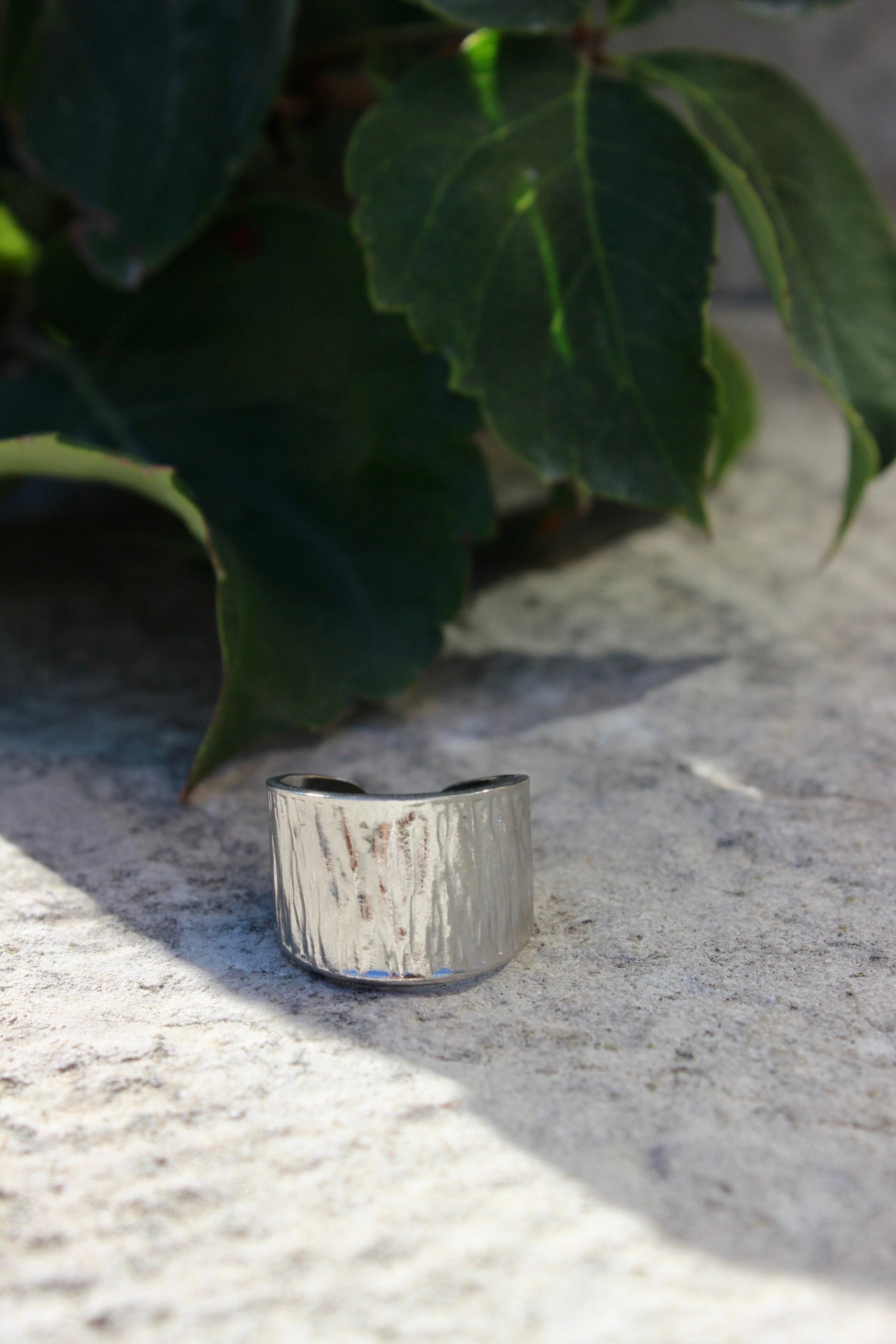 Anel Prateado Grande